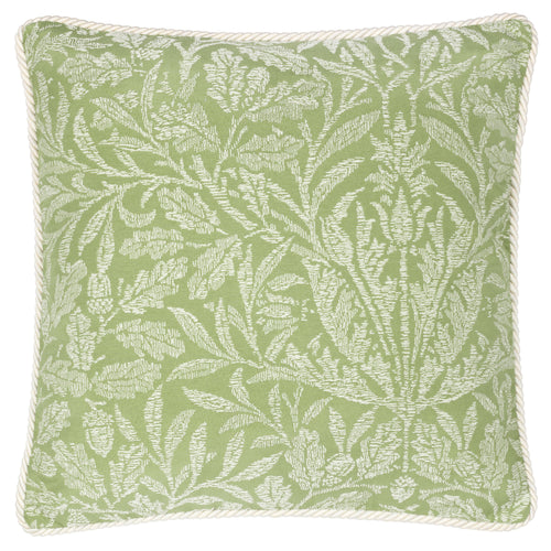 Floral Green Cushions - Acorn Tonal Jacquard Feather Rich Filled Cushion Sage Morris & Co