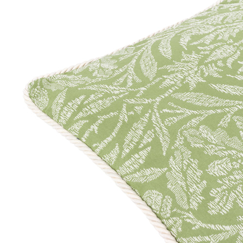 Floral Green Cushions - Acorn Tonal Jacquard Feather Rich Filled Cushion Sage Morris & Co