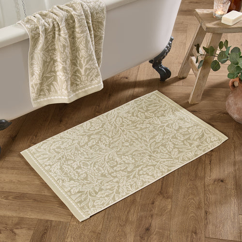 Floral Beige Bathroom - Acorn 100% Cotton Bath Mat Natural Morris & Co