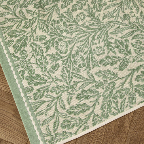 Floral Green Bathroom - Acorn 100% Cotton Bath Mat Sage Green Morris & Co