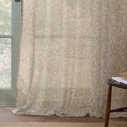 Damask Multi Curtains - Acorn Sheer Curtain Panel Linen Morris & Co