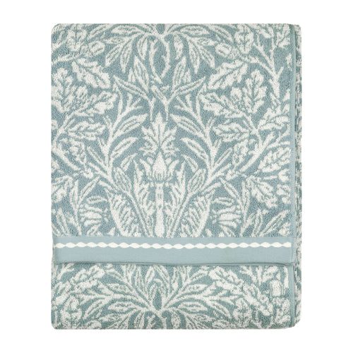 Floral Blue Bathroom - Acorn 100% Cotton Jacquard Towels Mineral Blue Morris & Co