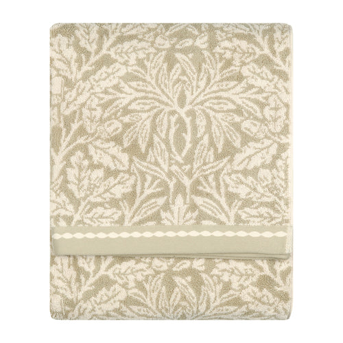 Floral Beige Bathroom - Acorn 100% Cotton Jacquard Towels Natural Morris & Co