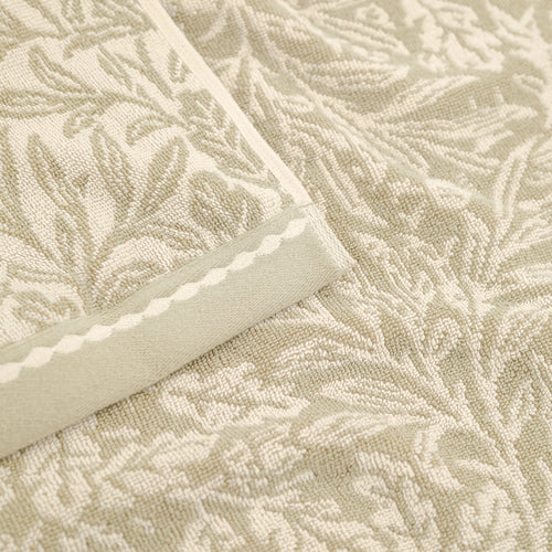 Floral Beige Bathroom - Acorn 100% Cotton Jacquard Towels Natural Morris & Co