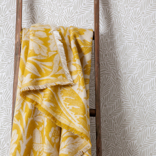 Floral Yellow Throws - Acorn Tonal Jacquard Throw Gold Morris & Co