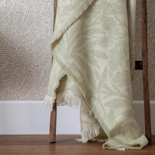 Floral Green Throws - Acorn Tonal Jacquard Throw Sage Morris & Co