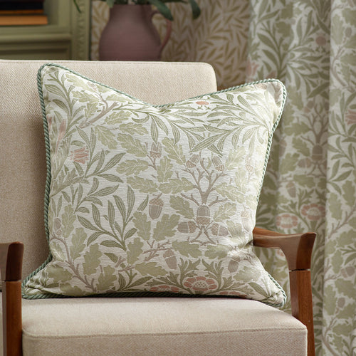 Floral Beige Cushions - Acorn Multi Jacquard Feather Rich Filled Cushion Stone/Sage Morris & Co