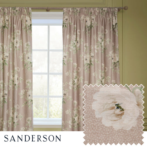 Floral Pink Curtains - Adele Floral Chenille Room Darkening Pencil Pleat Curtains Rose Sanderson