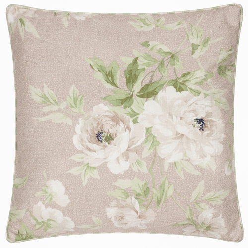 Floral Pink Cushions - Adele Floral Chenille Feather Rich Filled Cushion Rose Sanderson