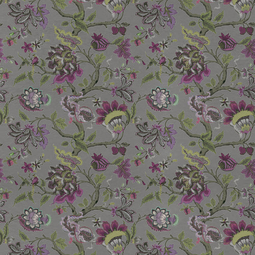 Floral Purple Fabric - Adhira Printed Cotton Fabric (By The Metre) Violet Voyage Maison