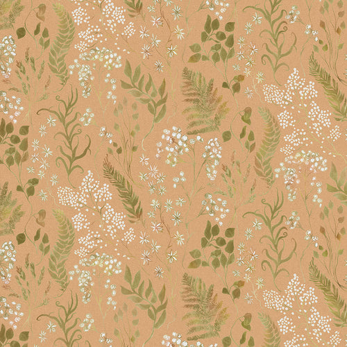 Floral Orange Fabric - Aileana Printed Cotton Fabric (By The Metre) Celeste Voyage Maison