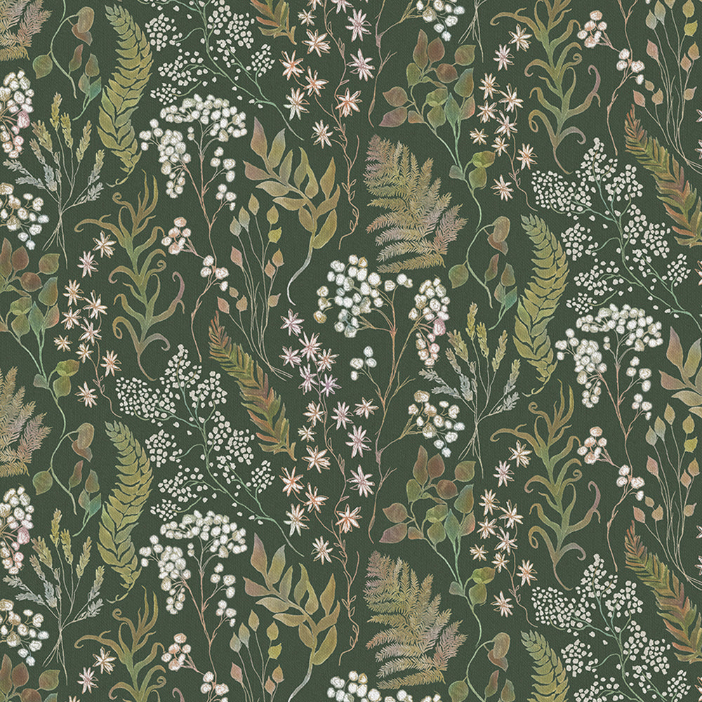 Aileana Eden Printed Cotton Fabric (By The Metre) | Green Fabric ...