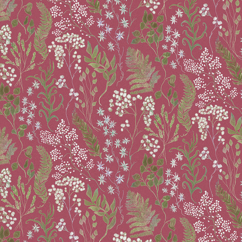 Floral Pink Fabric - Aileana Printed Cotton Fabric (By The Metre) Fuchsia Voyage Maison