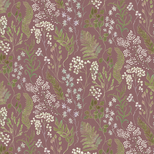 Floral Purple Fabric - Aileana Printed Cotton Fabric (By The Metre) Heather Voyage Maison