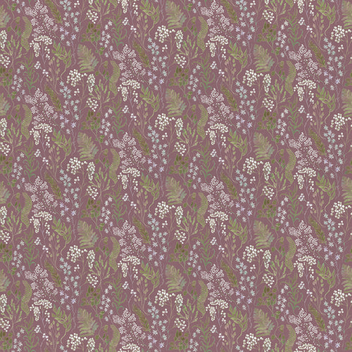 Floral Purple Fabric - Aileana Printed Cotton Fabric (By The Metre) Heather Voyage Maison
