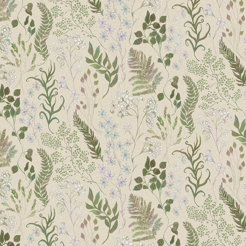 Floral Cream Fabric - Aileana Printed Cotton Fabric (By The Metre) Jasmine Voyage Maison