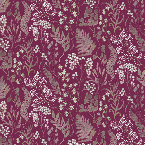 Floral Pink Fabric - Aileana Printed Cotton Fabric (By The Metre) Juniper Voyage Maison