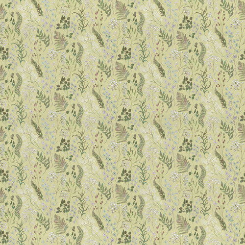 Floral Green Fabric - Aileana Printed Cotton Fabric (By The Metre) Pear Voyage Maison