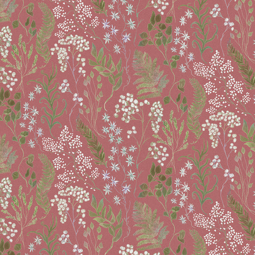 Floral Pink Fabric - Aileana Printed Cotton Fabric (By The Metre) Rose Voyage Maison