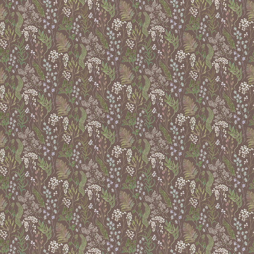 Floral Brown Fabric - Aileana Printed Cotton Fabric (By The Metre) Sienna Voyage Maison