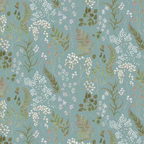 Floral Blue Fabric - Aileana Printed Cotton Fabric (By The Metre) Tide Voyage Maison