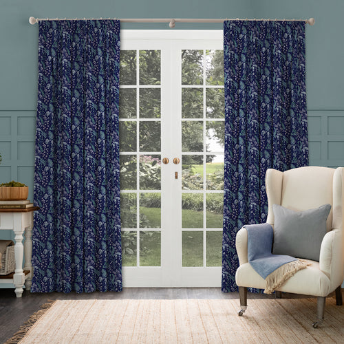 Floral Blue M2M - Aileana Printed Made to Measure Curtains Ocean Voyage Maison