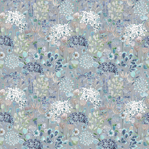 Floral Blue Fabric - Ailsa Printed Cotton Fabric (By The Metre) Cornflower Voyage Maison