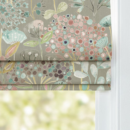 Floral Grey M2M - Ailsa Printed Cotton Made to Measure Roman Blinds Granite Voyage Maison