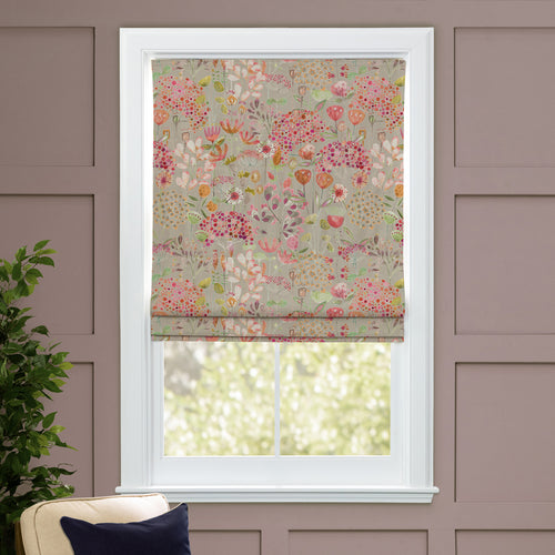 Floral Pink M2M - Ailsa Printed Cotton Made to Measure Roman Blinds Sandstone Voyage Maison