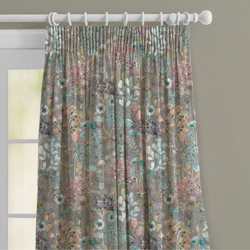 Floral Grey M2M - Ailsa Printed Made to Measure Curtains Granite Voyage Maison