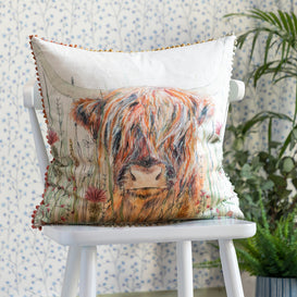 Voyage Maison Alfie Printed Feather Cushion in Linen