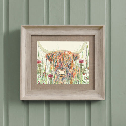 Animal Brown Wall Art - Alfie Highland Cow  Framed Print Birch Voyage Maison