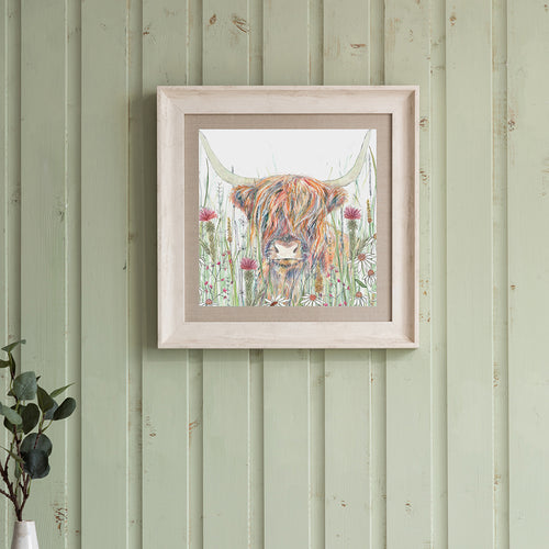 Animal Brown Wall Art - Alfie Highland Cow  Framed Print Birch Voyage Maison