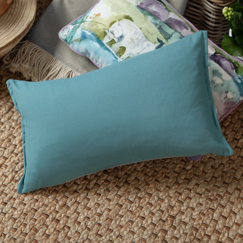 Plain Blue Cushions - Alfresco Outdoor Oxford Polyester Filled Cushion Teal Voyage Maison