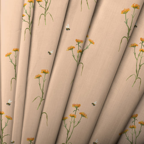 Floral Orange Fabric - Allimore Printed Cotton Fabric (By The Metre) Apricot Voyage Maison