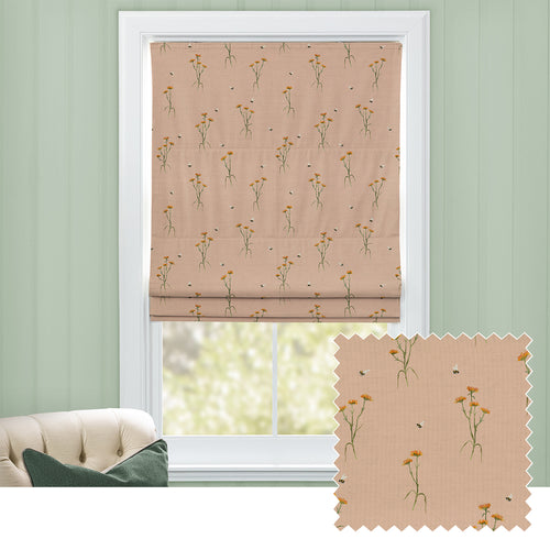 Floral Orange M2M - Allimore Printed Cotton Made to Measure Roman Blinds Apricot Voyage Maison