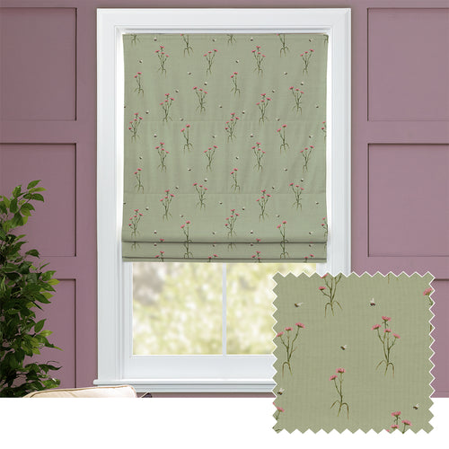 Floral Green M2M - Allimore Printed Cotton Made to Measure Roman Blinds Sage Voyage Maison