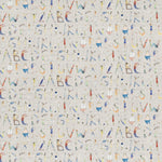 Alphabet People Printed Cotton Fabric (By The Metre) Oat