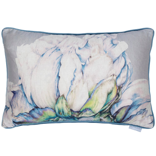 Marie Burke Alston Printed Feather Cushion in Bluebell