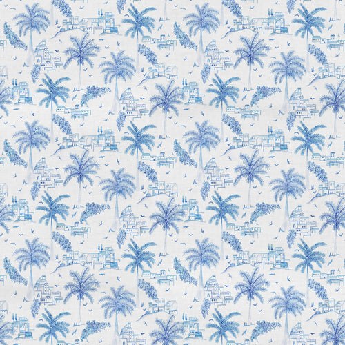 Global Blue Fabric - Altea Printed Cotton Fabric (By The Metre) Cobalt Voyage Maison