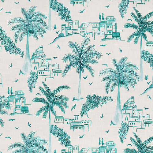 Global Blue Fabric - Altea Printed Cotton Fabric (By The Metre) Seamist Voyage Maison