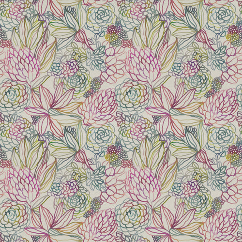 Floral Pink Fabric - Althorp Printed Cotton Fabric (By The Metre) Sorbet Voyage Maison