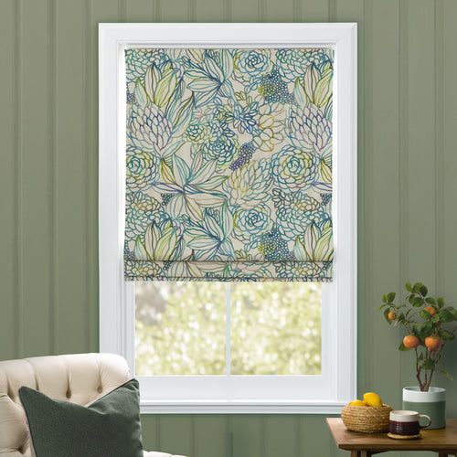 Floral Blue M2M - Althorp Printed Cotton Made to Measure Roman Blinds Capri Voyage Maison