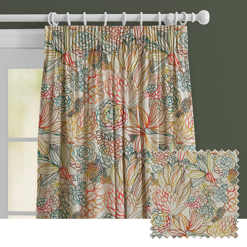 Floral Cream M2M - Althorp Printed Made to Measure Curtains Cinnamon/Linen Voyage Maison