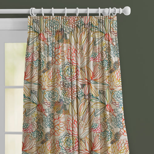 Floral Cream M2M - Althorp Printed Made to Measure Curtains Cinnamon/Linen Voyage Maison