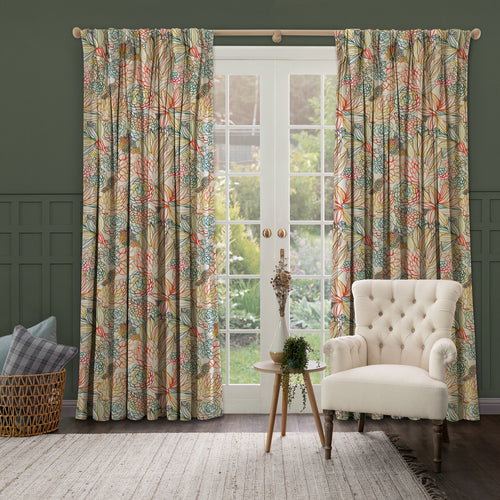 Floral Cream M2M - Althorp Printed Made to Measure Curtains Cinnamon/Linen Voyage Maison