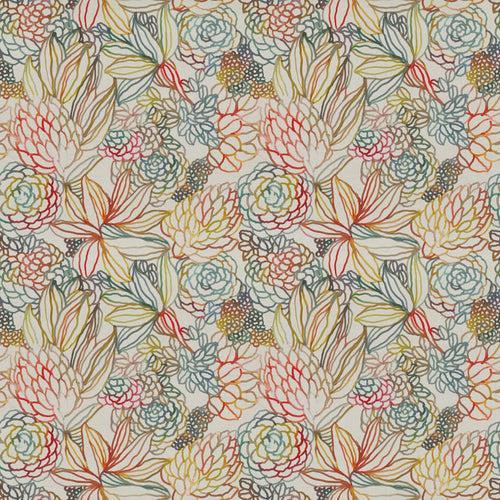 Floral Multi Fabric - Althorp Printed Cotton Fabric (By The Metre) Cinnamon Cream Voyage Maison