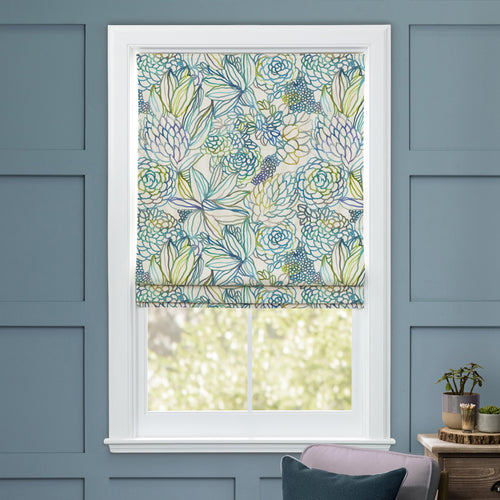 Floral Blue M2M - Althorp Printed Cotton Made to Measure Roman Blinds Capri Blue Voyage Maison