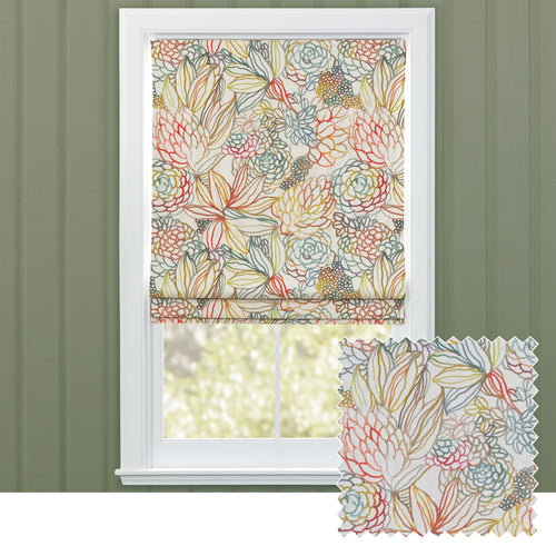 Floral Multi M2M - Althorp Printed Cotton Made to Measure Roman Blinds Cinnamon Cream Voyage Maison