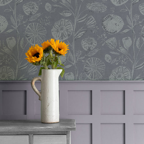 Floral Brown Wallpaper - Aninda  1.4m Wide Width Wallpaper (By The Metre) Truffle Voyage Maison